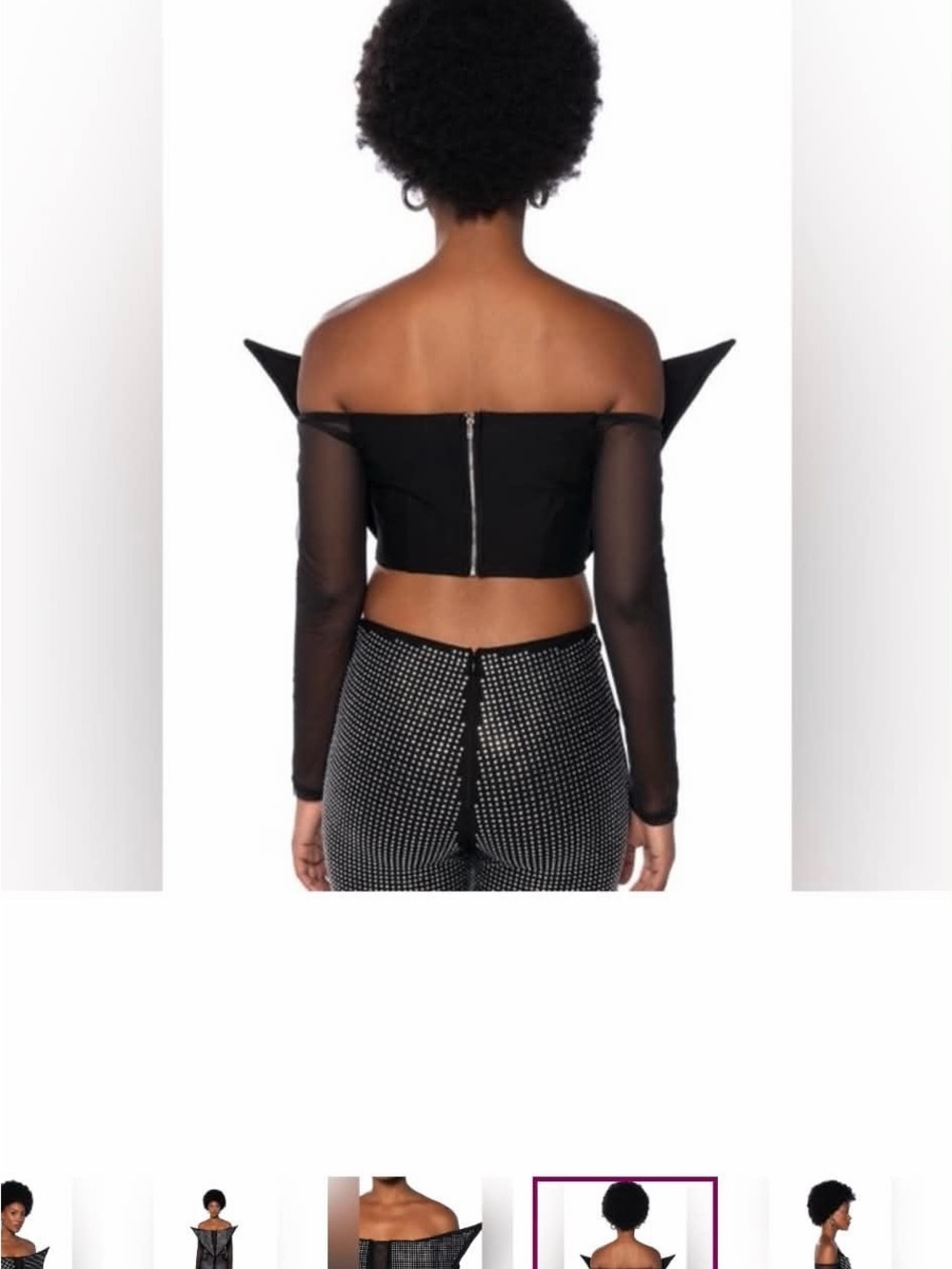 AKIRA Geometric Structural Off-Shoulder Triangle top shirt - Picture 5 of 5